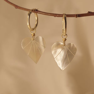 White Heart Golden Hoops