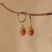 Load image into Gallery viewer, Coral Rose Hoops