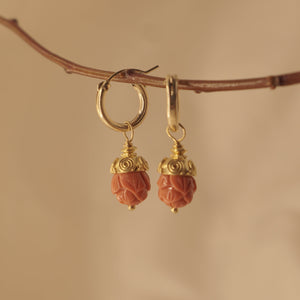 Coral Rose Hoops