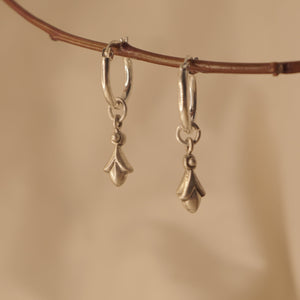 Silver Tulip Hoops